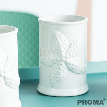 [Pre-order] ชุดอุปกรณ์ห้องน้ำลายปลาดาว 4 ชิ้น PROMA-WS02-S2 สีขาว (ไม่มีถาด)_8