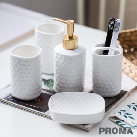 [Pre-order] อุปกรณ์ห้องน้ำเซรามิก 5 ชิ้น PROMA-WS01 สีขาว (ไม่มีถาดรอง)_9