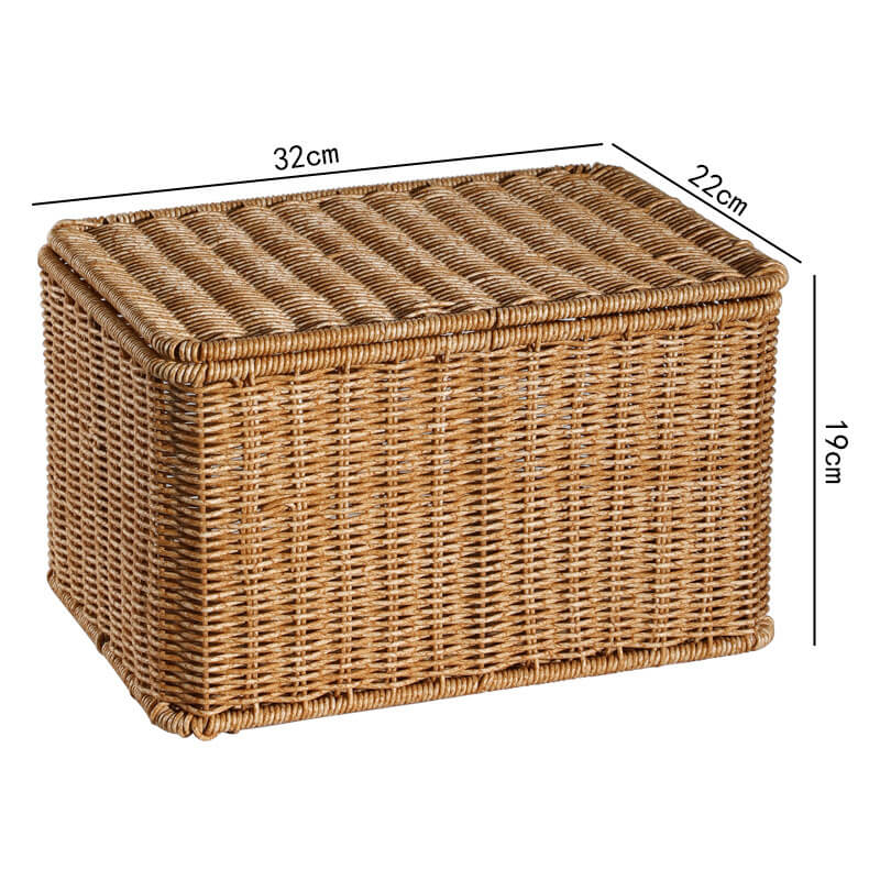 กล่อง หวายสังเคราะห์ COZYBROWN TP0024-03 น้ำตาลอ่อน 32x22x19 ซม.