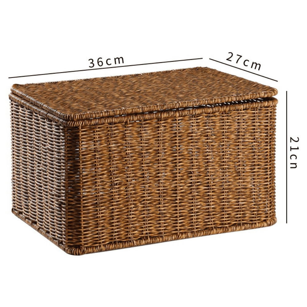กล่อง หวายสังเคราะห์ COZYBROWN TP0024-06 น้ำตาลเข้ม 36x27x21 ซม.