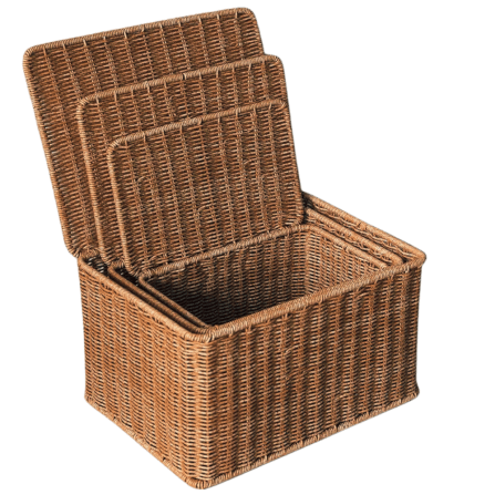 กล่อง หวายสังเคราะห์ COZYBROWN TP0024-06 น้ำตาลเข้ม 36x27x21 ซม._2