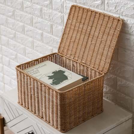 กล่อง หวายสังเคราะห์ COZYBROWN TP0024-03 น้ำตาลอ่อน 32x22x19 ซม._4
