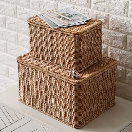 กล่อง หวายสังเคราะห์ COZYBROWN TP0024-06 น้ำตาลเข้ม 36x27x21 ซม._5