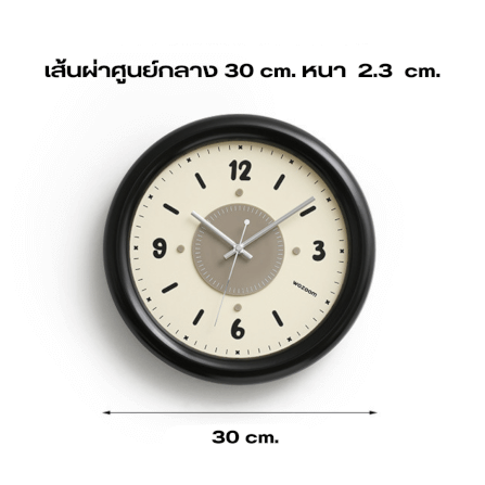 นาฬิกาแขวนผนัง COZYBROWN TP1287-01 สีดำ 30x30x2.3 cm._9