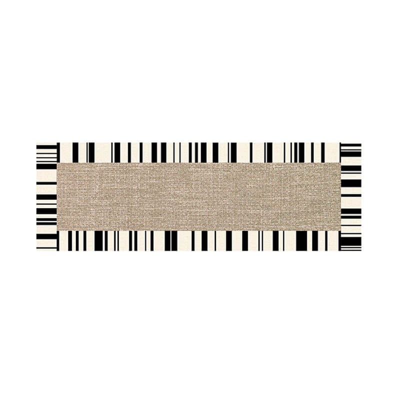 พรม MJHOMEDESIGNS BEDSIDE CARPET 37 ขนาด 80*180 ซม. ครีม-ดำ NO.8