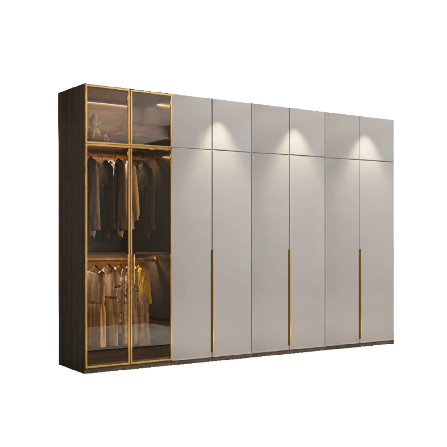 ตู้เสื้อผ้า MJHOMEDESIGNS TB1522 สีเบจ L320XW60XH248 CM