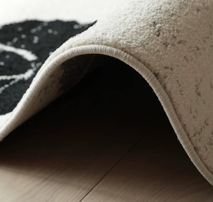 พรม MJHOME DESIGNS BEDSIDE CARPET 70 ขนาด 60*160 ซม. ขาว-ดำ_1