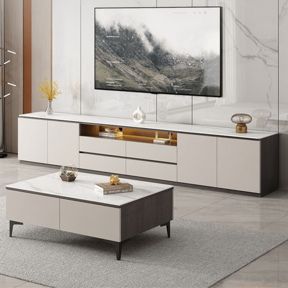 ตู้วางทีวี MJHOMEDESIGNS TB1393 ขนาด L160XW30XH60 CM สีขาว