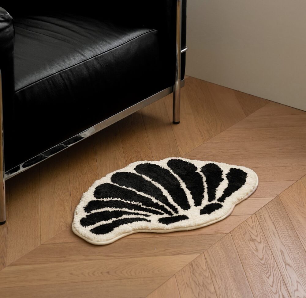 พรม MJHOMEDESIGNS DOORMAT CARPET 06 ขนาด 40*70 CM ดำ-ขาว