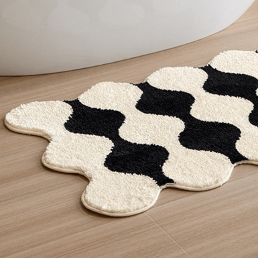 พรม MJHOMEDESIGNS DOORMAT CARPET 07 ขนาด 70*100 CM ดำ-ขาว