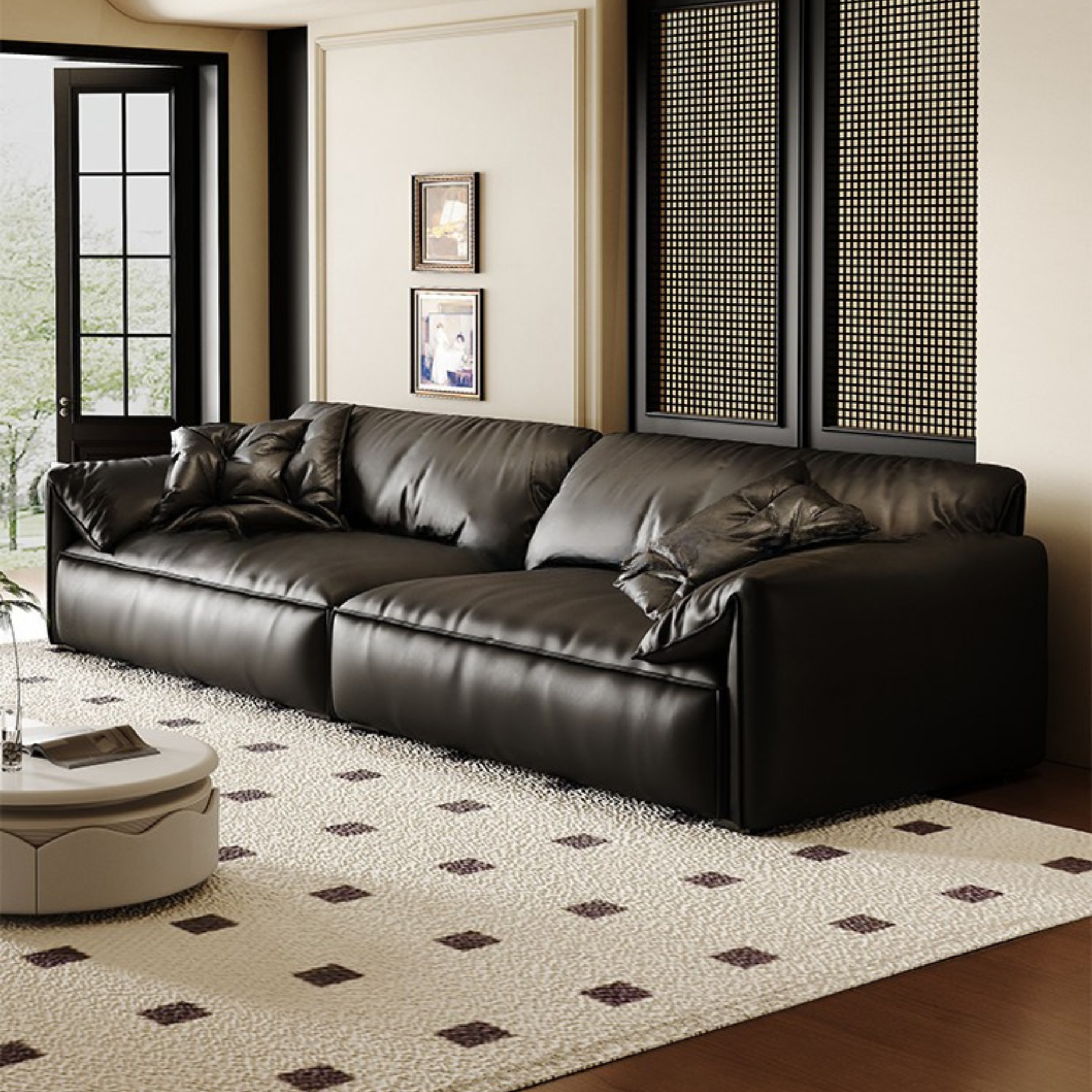 โซฟา MJHOMEDESIGNS SF333 สีดำ L250XW105XH80 CM