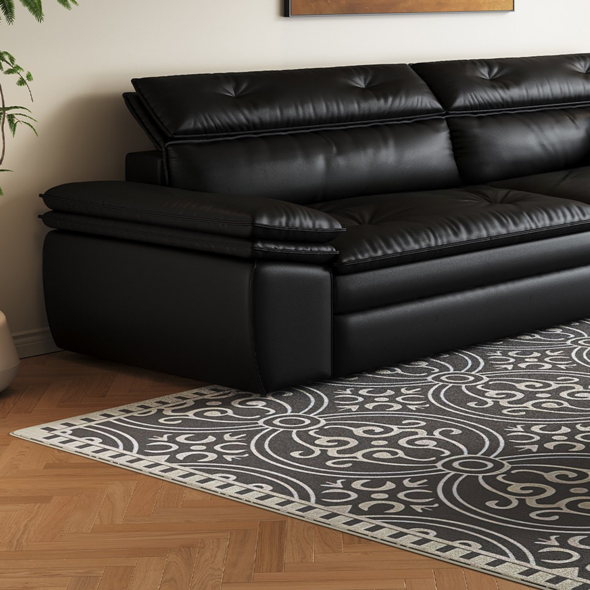 โซฟา MJHOMEDESIGNS SF329 สีดำ L180XW100XH80 CM