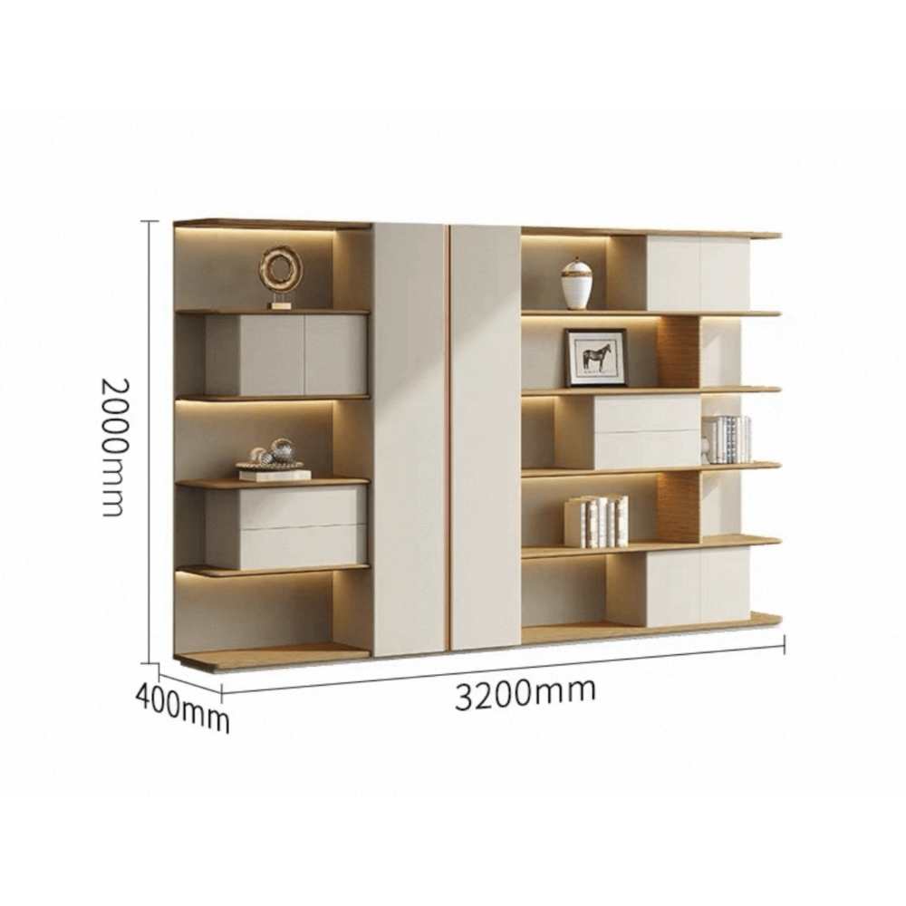 ตู้เก็บของ MJHOMEDESIGNS TB1070 สีเบจ L320XW40XH200 CM