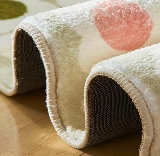 พรม MJHOMEDESIGNS BEDSIDE CARPET 77 ขนาด 80*160 ซม. ครีม-น้ำตาล-ฟ้า NO.3