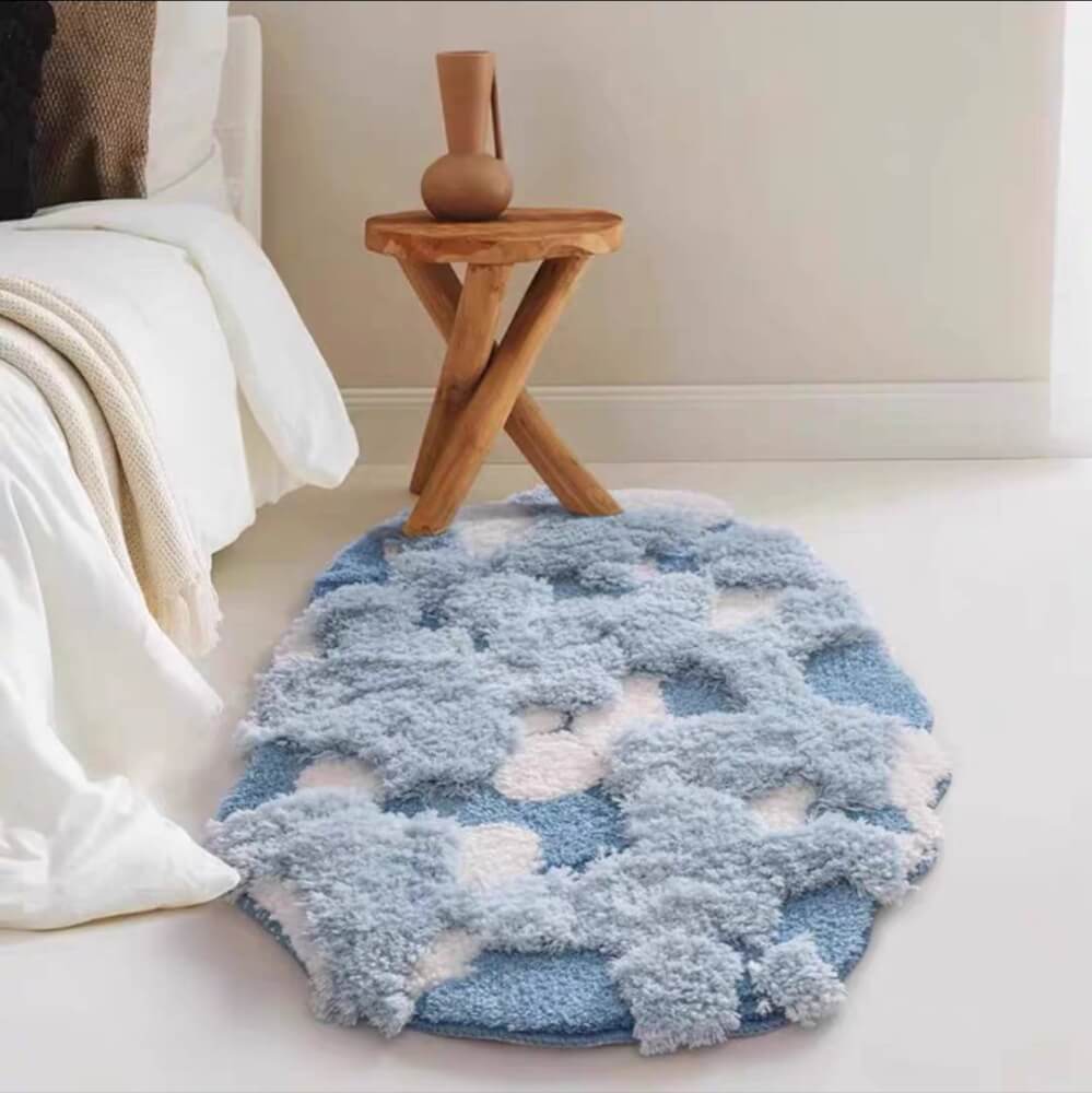 พรม MJHOMEDESIGNS BEDSIDE CARPET 78 ขนาด 80*120 ซม. ฟ้า