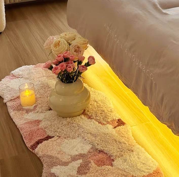 พรม MJHOMEDESIGNS BEDSIDE CARPET 78 ขนาด 50*150 ซม. ชมพู