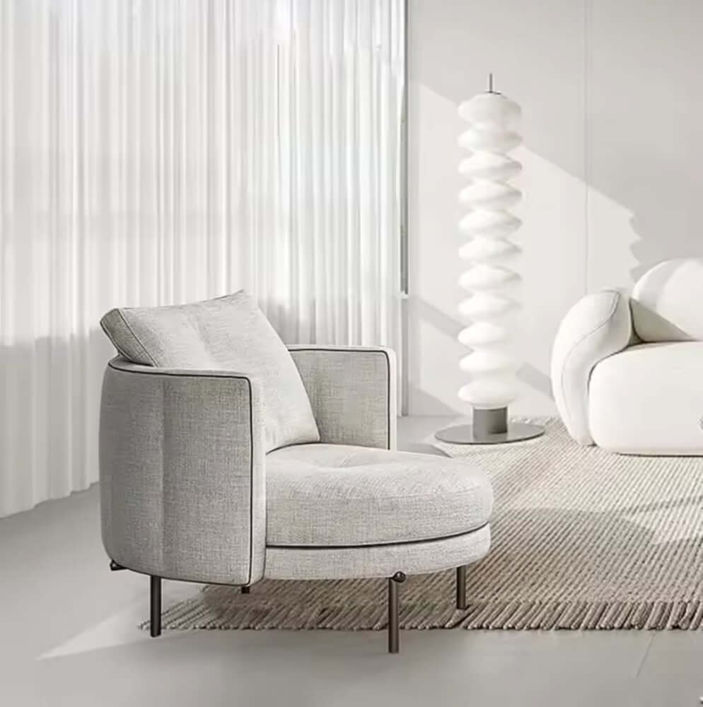 อาร์มแชร์ MJHOMEDESIGNS CH674 สีขาว  L88XW88XH72 CM