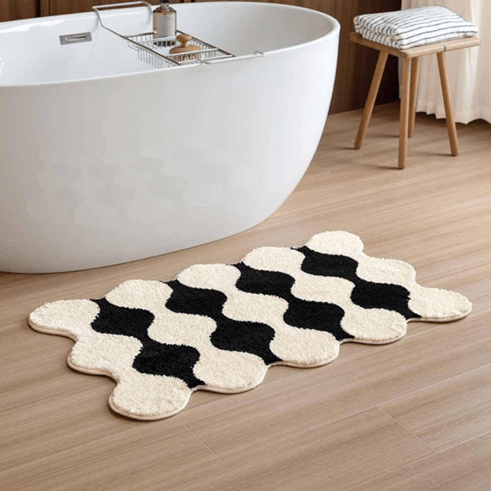 พรม MJHOMEDESIGNS DOORMAT CARPET 07 ขนาด 70*100 CM ดำ-ขาว