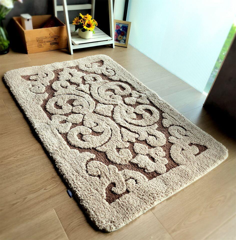 พรม MJHOMEDESIGNS DOORMAT CARPET 09 ขนาด 60*90 CM น้ำตาล