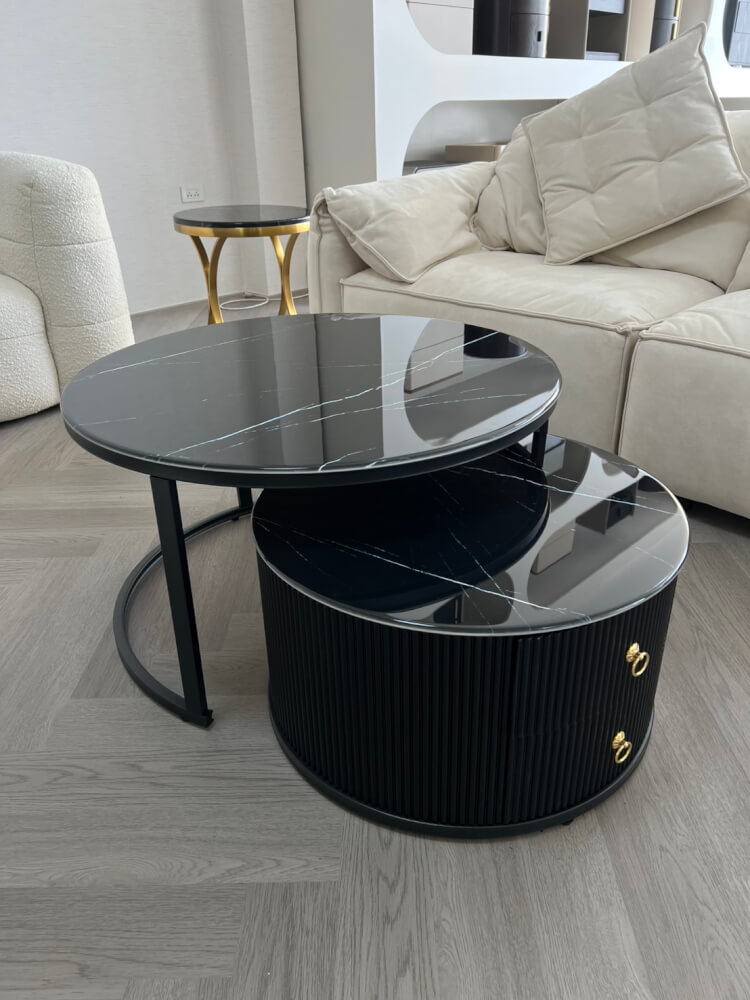 โต๊ะกลาง MJHOMEDESIGNS TB1423 L80XH60 CM ดำ
