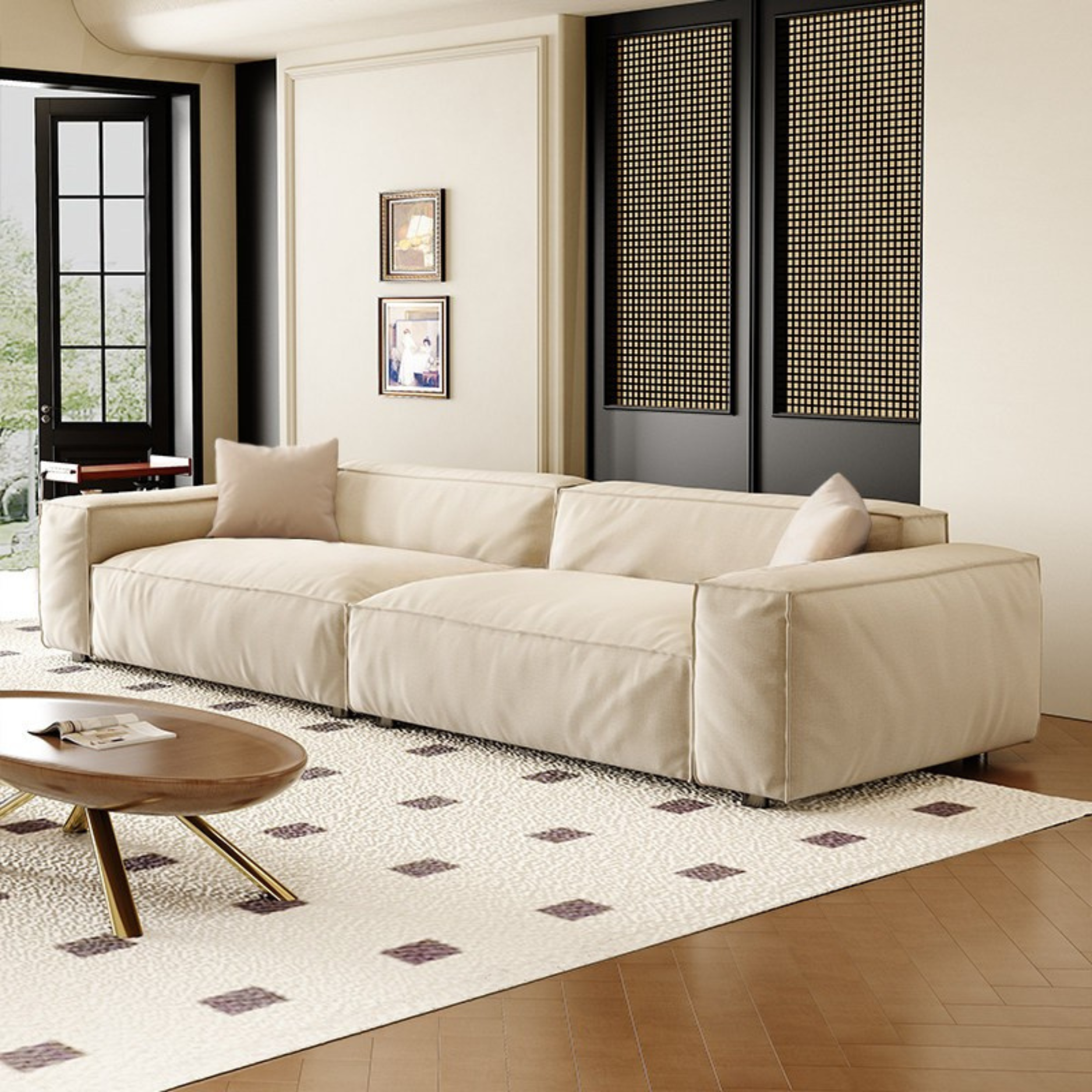 โซฟา MJHOMEDESIGNS SF330 สีเบจ L240XW95XH70 CM