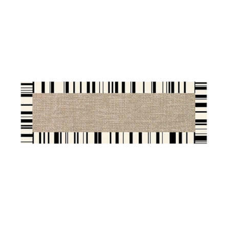 พรม MJHOMEDESIGNS BEDSIDE CARPET 37 ขนาด 80*180 ซม. ครีม-ดำ NO.8_0