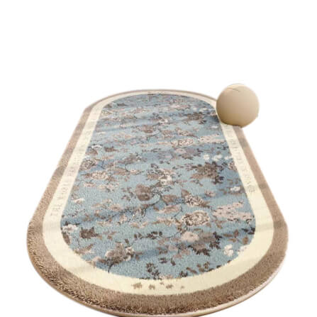 พรม MJHOMEDESIGNS BEDSIDE CARPET 77 ขนาด 80*160 ซม. ครีม-น้ำตาล-ฟ้า NO.3_0