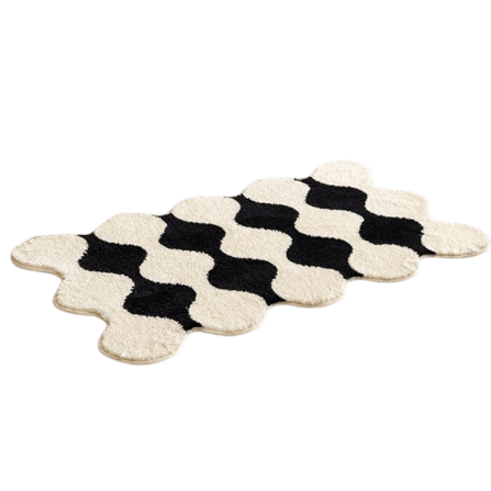 พรม MJHOMEDESIGNS DOORMAT CARPET 07 ขนาด 70*100 CM ดำ-ขาว_0