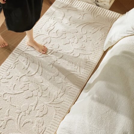 พรม MJHOMEDESIGNS BEDSIDE CARPET 73 ขนาด 60*120 ซม. ครีม_1