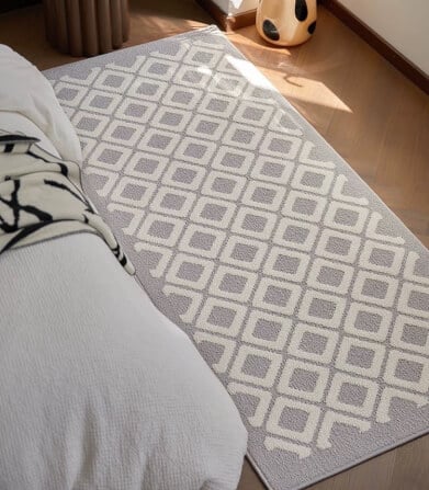 พรม MJHOMEDESIGNS BEDSIDE CARPET 74 ขนาด 60*120 ซม. เทา_1