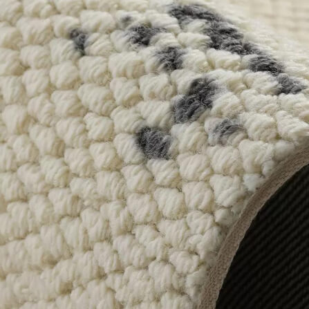 พรม MJHOMEDESIGNS BEDSIDE CARPET 37 ขนาด 50*150 ซม. ครีม-ดำ  NO.1_1