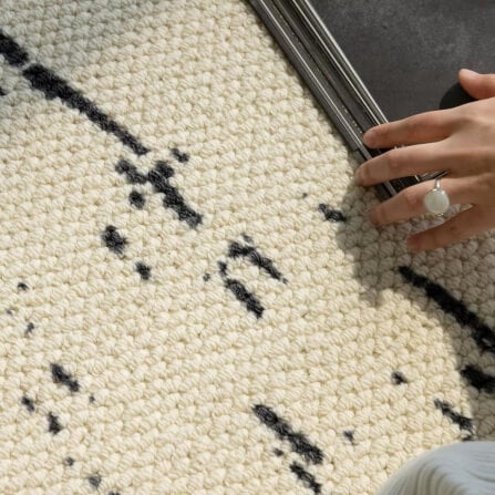 พรม MJHOMEDESIGNS BEDSIDE CARPET 37 ขนาด 50*150 ซม. ครีม-ดำ NO.9_1
