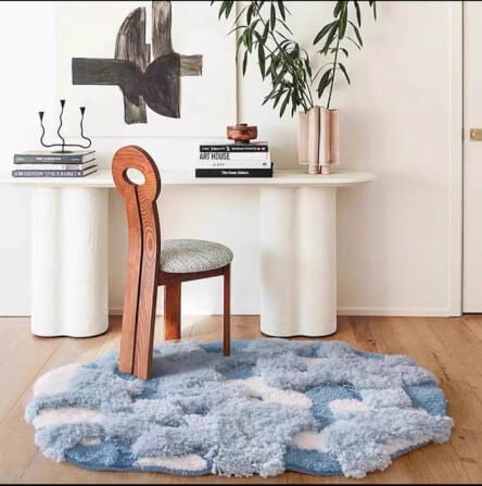 พรม MJHOMEDESIGNS BEDSIDE CARPET 78 ขนาด 80*120 ซม. ฟ้า_1