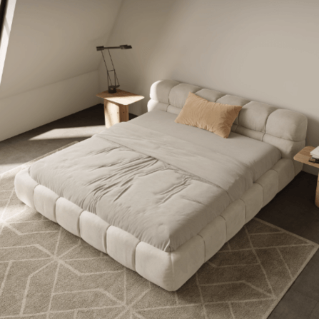 เตียง 6 ฟุต MJHOMEDESIGNS รุ่น DC978 ขนาด 183X198X80 ซม. สีเบจ_1