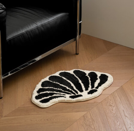 พรม MJHOMEDESIGNS DOORMAT CARPET 06 ขนาด 40*70 CM ดำ-ขาว_1
