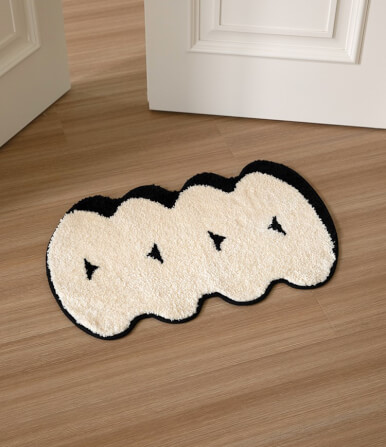 พรม MJHOMEDESIGNS DOORMAT CARPET 08 ขนาด 40*70 CM ดำ-ขาว_1