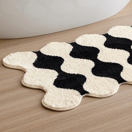 พรม MJHOMEDESIGNS DOORMAT CARPET 07 ขนาด 70*100 CM ดำ-ขาว_1