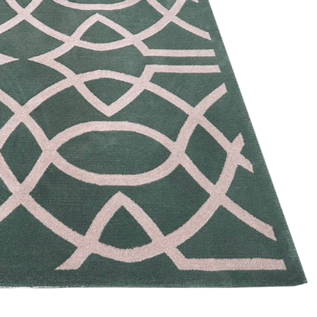 พรม MJHOMEDESIGNS NEW ZEALAND WOOL SERIES ขนาด 115 X 135 ซม. เขียว_1