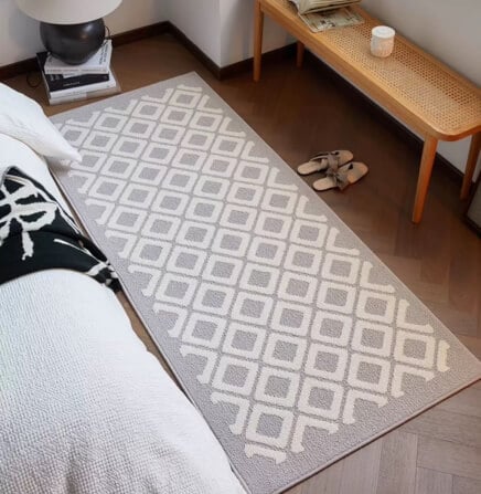 พรม MJHOMEDESIGNS BEDSIDE CARPET 74 ขนาด 60*120 ซม. เทา_2