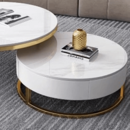 โต๊ะกลาง MJHOMEDESIGNS TB1304 L80XH60 + L40XH45 CM ขาว_2