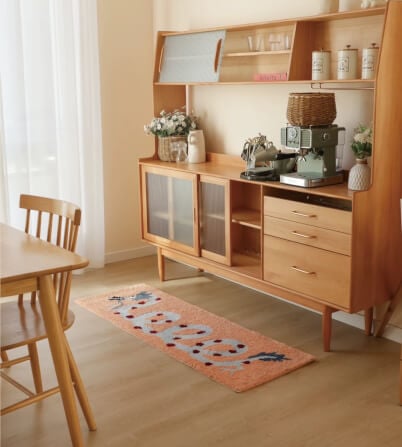 พรม MJHOMEDESIGNS BEDSIDE CARPET 75 ขนาด 50*50 ซม. ส้ม_3