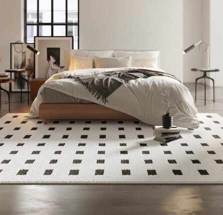 พรม MJHOMEDESIGNS BEDSIDE CARPET 76 ขนาด 60*160 ซม. ขาว-ดำ NO.3_2