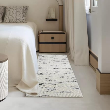 พรม MJHOMEDESIGNS BEDSIDE CARPET 37 ขนาด 80*180 ซม. ครีม-ดำ NO.10_2
