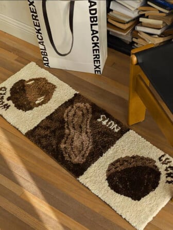 พรม MJHOMEDESIGNS BEDSIDE CARPET 67 ขนาด 40 X 120 ซม. น้ำตาล_2