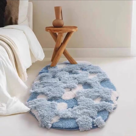 พรม MJHOMEDESIGNS BEDSIDE CARPET 78 ขนาด 80*120 ซม. ฟ้า_2