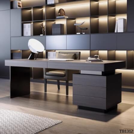 โต๊ะทำงาน MJHOMEDESIGNS TB1312 L160XW70XH75 CM สีดำ_4