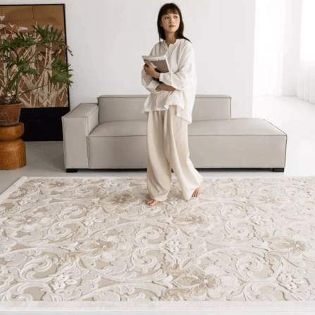 พรม MJHOMEDESIGNS PARIS GARDEN SERIES ขนาด 160 X 230 ซม. ครีม_2