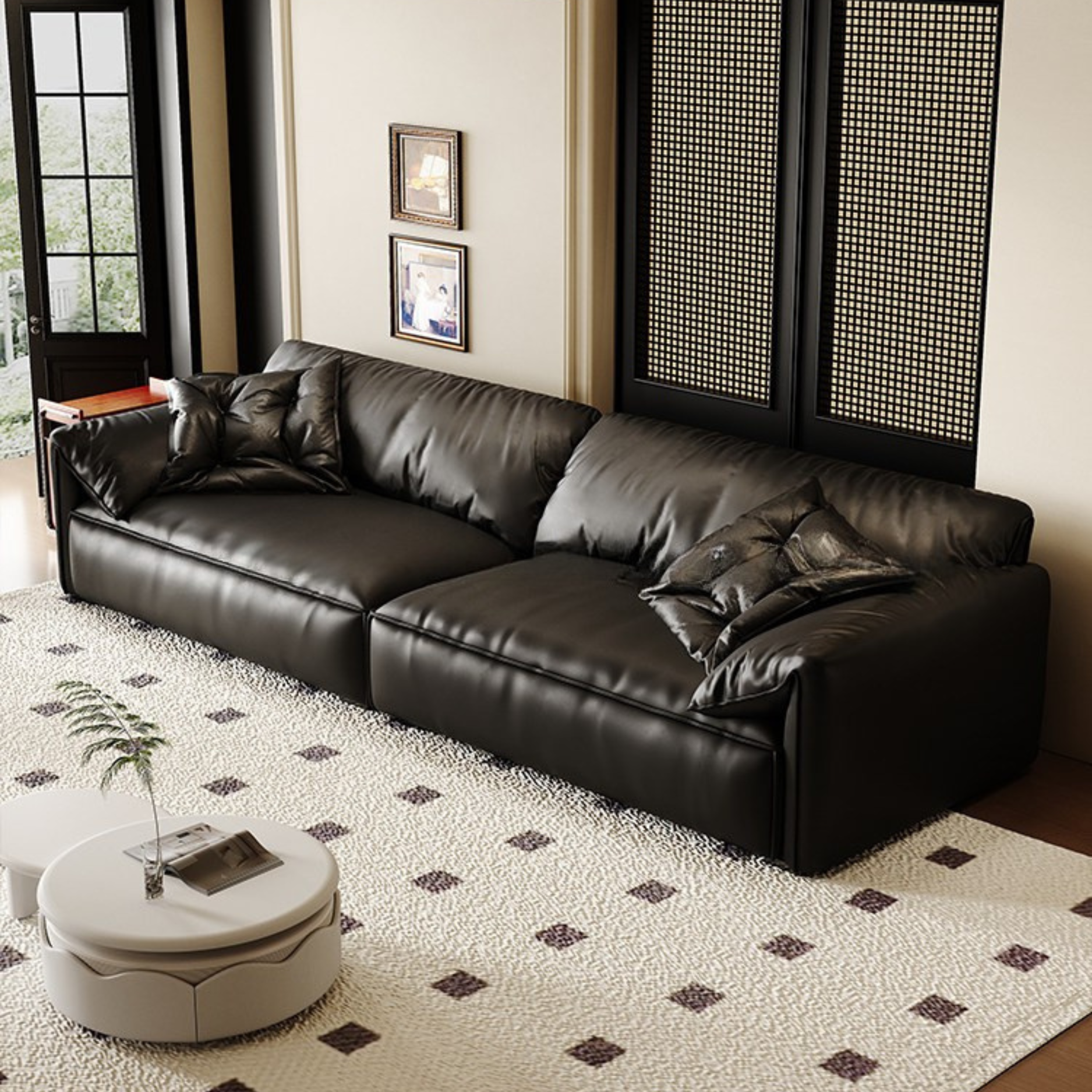 โซฟา MJHOMEDESIGNS SF333 สีดำ L250XW105XH80 CM_3