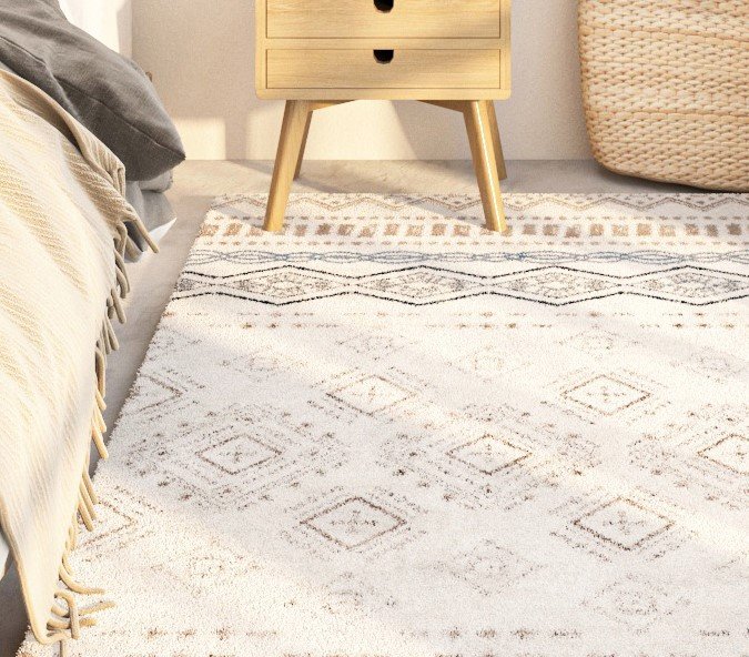 พรม MJhomedesigns Bedside Carpets 120 x 160 cm ครีม V.2_1