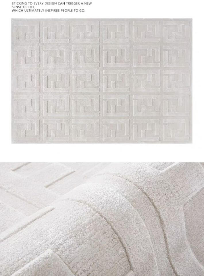พรม MJhomedesigns Custom made carpet, Acrylic material 4.5lbs ขนาด 160 x 230 ซม. ครีม